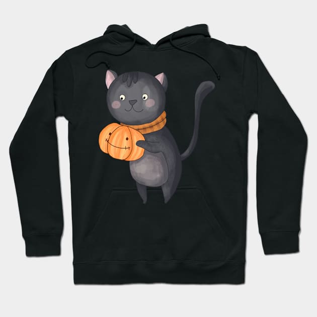 Funny Halloween Cat Pumpkin For Men & Women Hoodie by vicenteamine